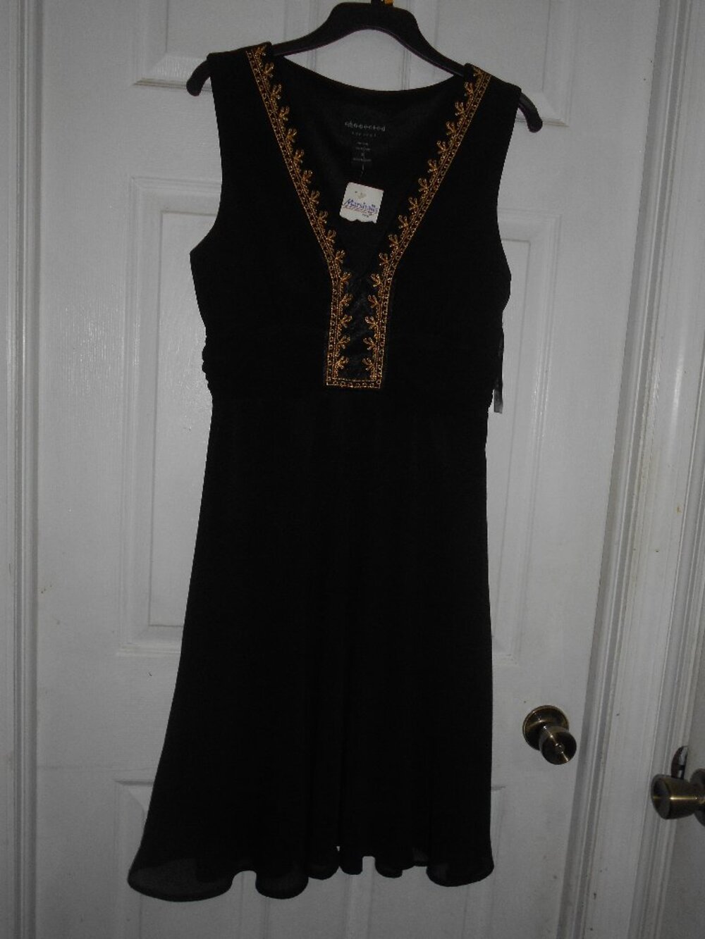 Black w/Gold Trim Dress- Size 8- NWT